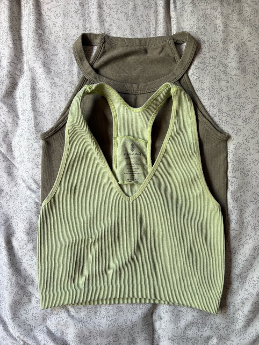 Free People Green Crop Tank Top Bundle Size Large Intimately FP / FP Movement